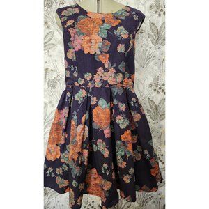 American Rag Cie Floral Cottagecore Faux-Embroidery Medium Dress HAS POCKETS